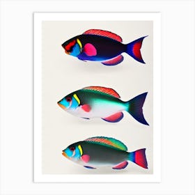 Clown Triggerfish Vintage Poster Art Print