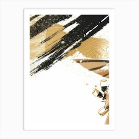 Gold And Black Painting 10 Art Print