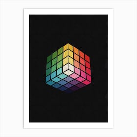 Retro Multicolor Cube Art Print