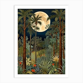 William Morris Jungle At Night Art Print