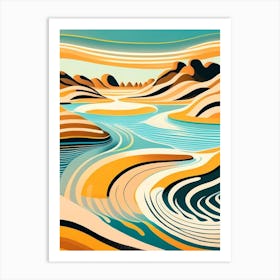 Water Ripples Over Sand Landscapes Waterscape Midcentury 1 Art Print