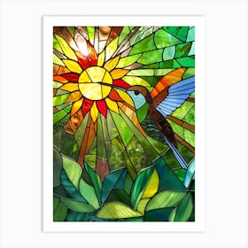 Hummingbird Stained Glass 21 Art Print