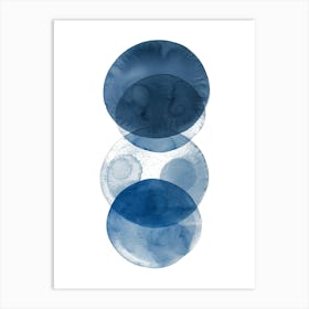 Blue Circles 12 Art Print