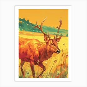 Deer In The Field Art Print