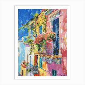 Balcony Painting In Amalfi 3 Art Print