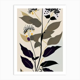 Black Snakeroot Wildflower Modern Muted Colours 1 Art Print