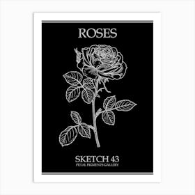Roses Sketch 43 Poster Inverted Art Print