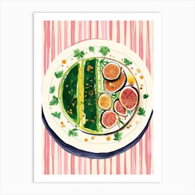 A Plate Of Figs 2 Top View Food Illustration 1 Art Print