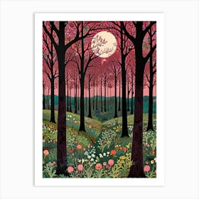 William Morris Moon In The Forest 4 Art Print