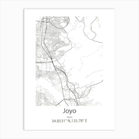 Joyo,Japan Minimalist Map Poster