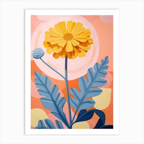 Marigold 2 Hilma Af Klint Inspired Pastel Flower Painting Art Print