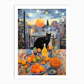 Cat On A Table 4 Art Print