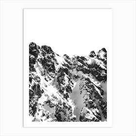 Black And White Mountain Scene Art Print