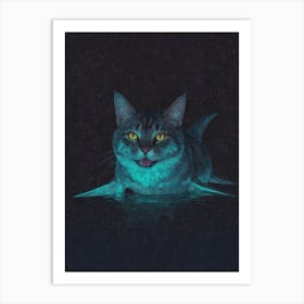 Glow In The Dark Cat Art Print