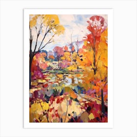 Autumn Gardens Painting Royal Botanic Gardens Melbourne 8 Art Print