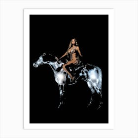 Beyonce Riding A Horse Art Print