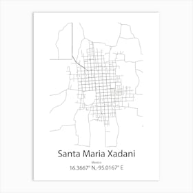 Santa Maria Tonameca,Mexico Minimalist Map Art Print