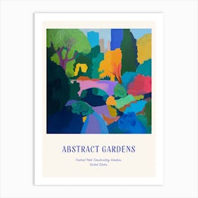 Colourful Gardens Central Park Conservatory Gardens Usa 3 Blue Poster Art Print