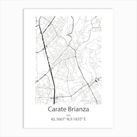 Carate Brianza,Italy Minimalist Map Affiche