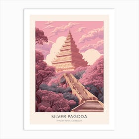The Silver Pagoda Phnom Penh, Cambodia Travel Poster Art Print