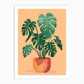 Money Tree Plant Minimalist Illustration 7 Art Print