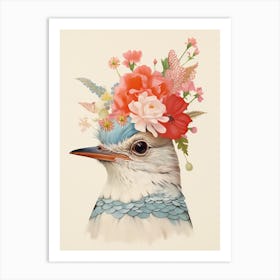 Bird With A Flower Crown Cuckoo 3 Art Print