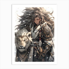 Asian Girl With Long Hair Art Print