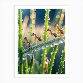 Dew Kissed Ants In The Early Morning Light Cap (1) Art Print