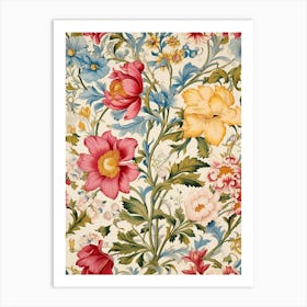 Victorian Floral Wallpaper 9 Art Print