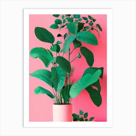 Pink And Green Plant Art Print