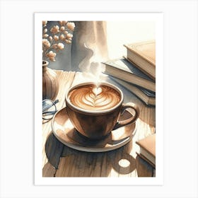 Coffee And Books Art Print