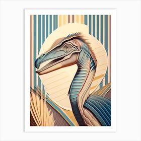 Deinonychus Pastel Dinosaur Art Print