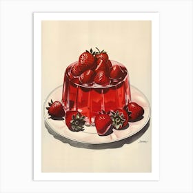 Strawberry Jelly Retro Cookbook Inspired 1 Art Print