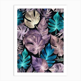 Watercolor Tropical Leaves Art Print 1 Art Print