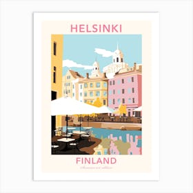 Helsinki, Finland, Flat Pastels Tones Illustration 2 Poster Art Print