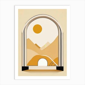 Arches Set Mustard Yellow Dot Sun Art Print (2) Art Print