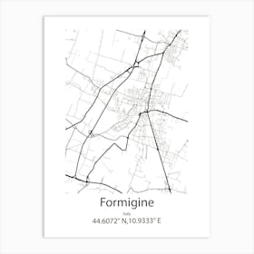 Formigine,Italy Minimalist Map Art Print