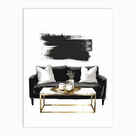 Black And Gold Living Room 4 Art Print