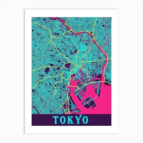 Tokyo Map Poster 1 Art Print