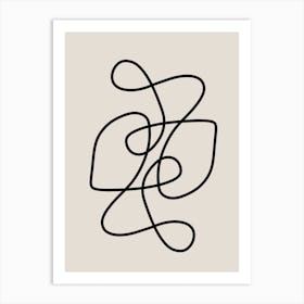 Symphony Of Balance Line Art Beige and Black Art Print