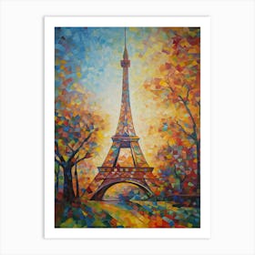 Eiffel Tower Paris France Paul Signac Style 7 Art Print