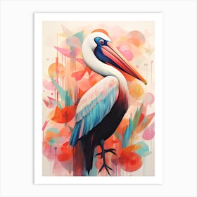 Bird Painting Collage Pelican 4 Art Print
