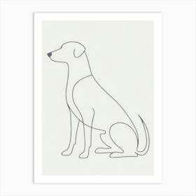 Line Drawing Of A Dog 1 Art Print