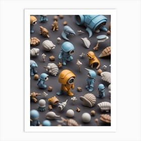 Collection Of Toy Figurines Art Print