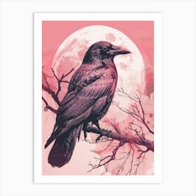 Raven On A Branch Art Print