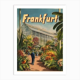 Aihrgdesign A Retro Travel Poster For Frankfurt Featuring The 4dc29345 Bb32 447e 956b Fdb5905a7fcb 0 Art Print