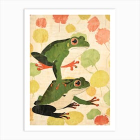 Frogs On Top Art Print