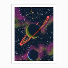 Saturn Space art Art Print