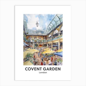 Covent Garden, London 2 Watercolour Travel Poster Art Print