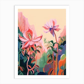 Boho Wildflower Painting Wild Columbine 2 Art Print